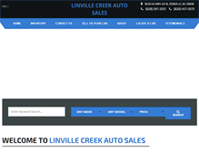 Tablet Screenshot of linvillecreekautosales.com